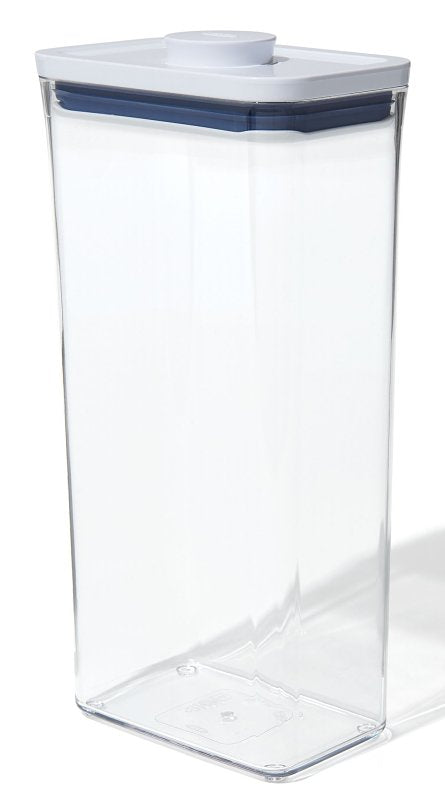 Good Grips POP 11234400 Food Container, 3.7 qt Capacity, Plastic, Clear, 6-1/2 in L, 4.3 in W, 12.6 in H