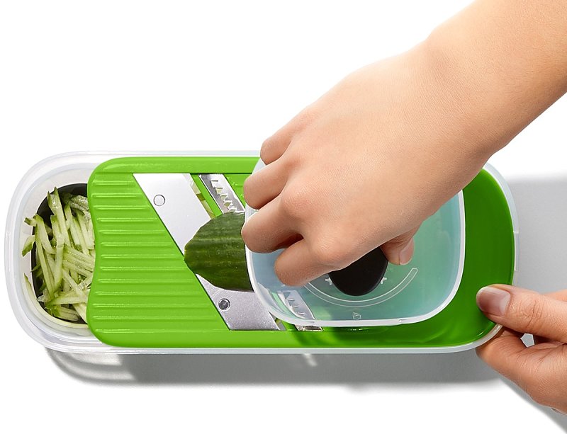 Good Grips 1253580V2 Grater and Slicer Set, Stainless Steel Blade, Dishwasher Safe: Yes