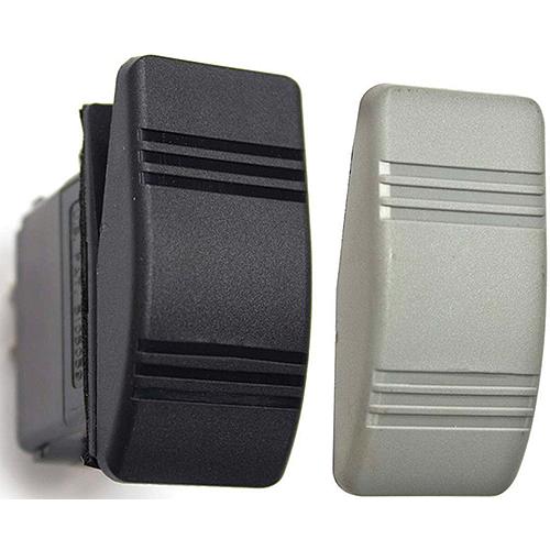 Sierra RK19850TP Contura III Black & Gray Non-Illuminated Waterproof DPDT 6 Blade Terminal Mom On/Off/Mom On Rocker Switch