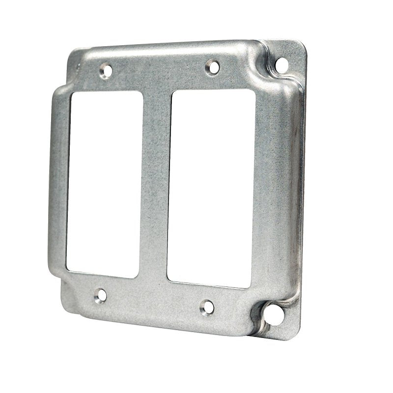Southwire G1950-U Industrial Exposed Work Cover, 4 in L, 4 in W, Square, 2-Gang, Steel, Silver, Galvanized