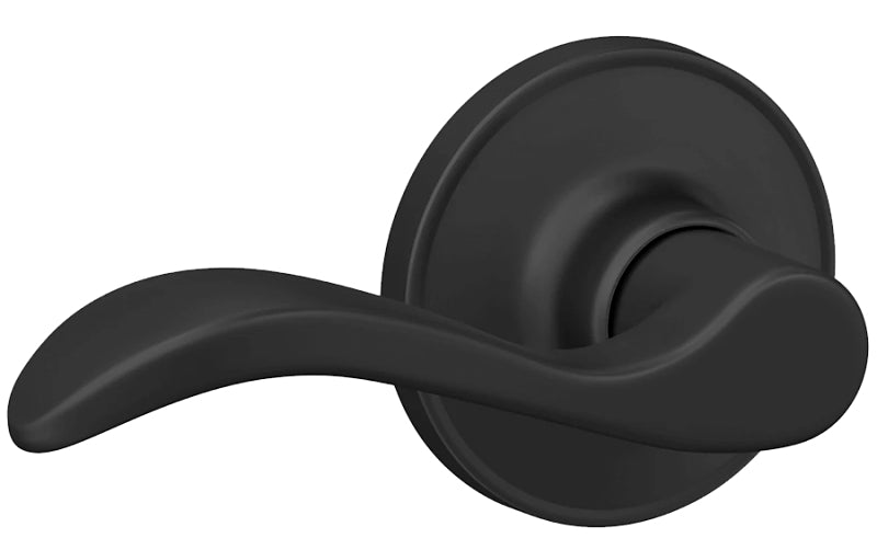 Schlage J Series J10 SEV 622 Passage Lever, Mechanical Lock, Matte Black, Metal, Residential, 3 Grade, ADA Compliant