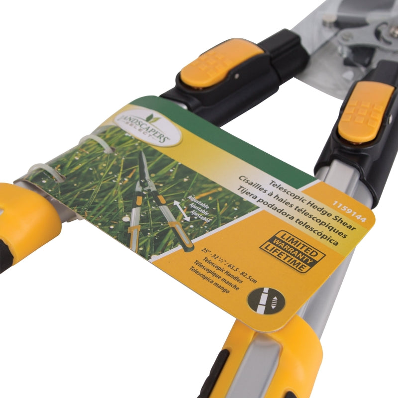 Landscapers Select GH48126 Telescopic Hedge Shear, Straight with Wave Curve Blade, 8-1/4 in L Blade, Steel Blade
