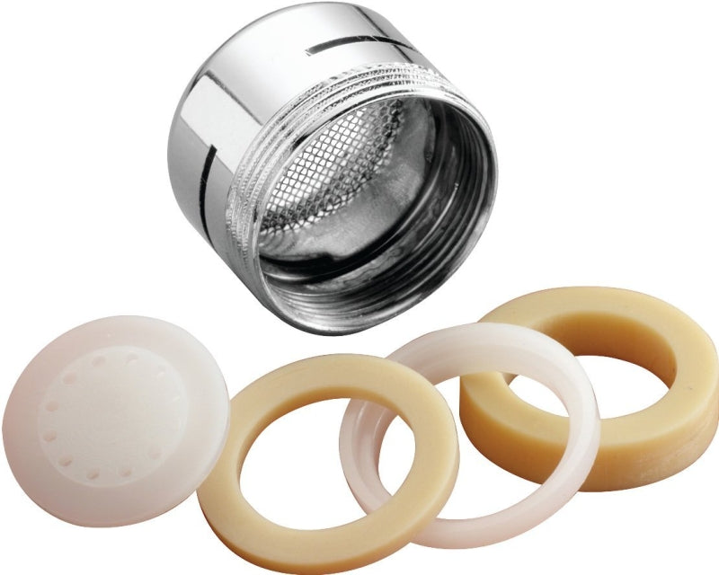 Plumb Pak PP800-1 Faucet Aerator, 15/16 x 55/64 in Male x Female Thread, Brass, Chrome-Plated