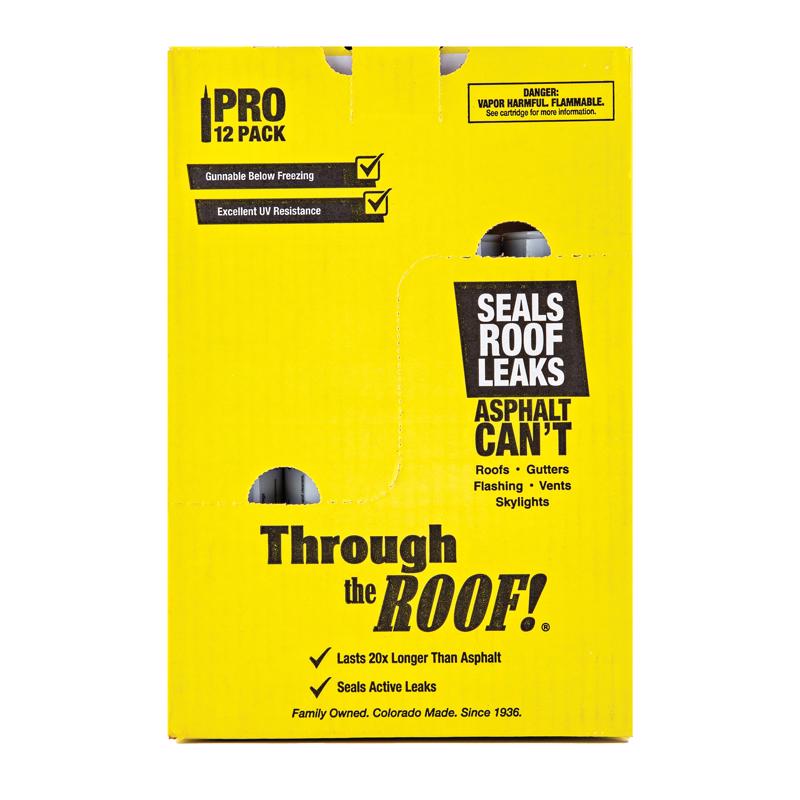 Sashco Through The Roof Gloss Clear Synthetic Rubber Roof Sealant 10.5 oz, Pack of 12