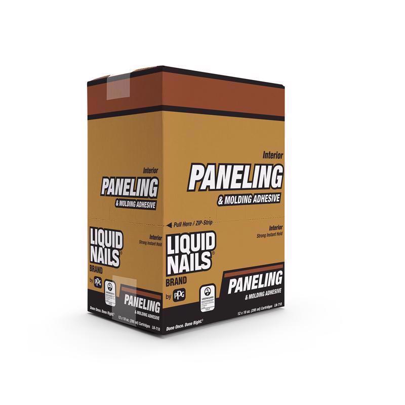 Liquid Nails Paneling & Molding High Strength Latex Tan Adhesive 10 oz, Pack of 12