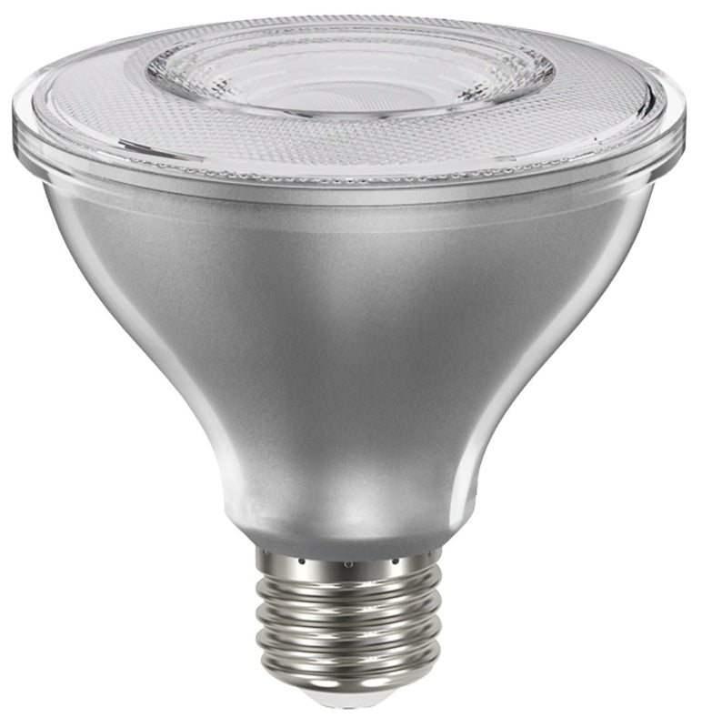 Sylvania Natural Series 40916 LED Bulb, PAR30 Lamp, E26 Medium Lamp Base, Dimmable, Clear, Cool White, 3000 K Color Temp