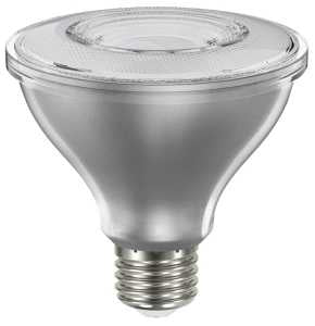Sylvania Natural Series 40916 LED Bulb, PAR30 Lamp, E26 Medium Lamp Base, Dimmable, Clear, Cool White, 3000 K Color Temp