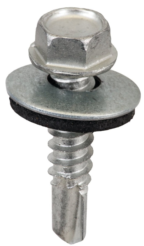 Acorn SW-MM1212G250 Screw, #12 Thread, Hex Drive, Self-Drilling, Self-Tapping Point, Galvanized Steel