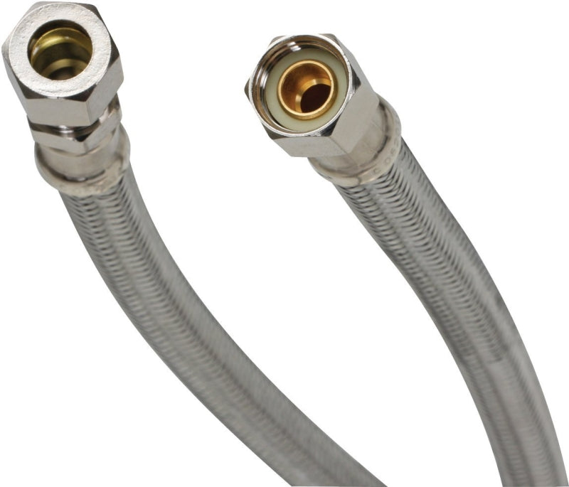 Fluidmaster B8F12 Water Supply Connector, 3/8 in, Compression, Polymer/Stainless Steel, 1000 psi Pressure