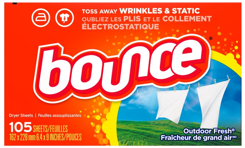 Bounce 23551 Fabric Softener Dryer Sheet, Fresh, Linen, White