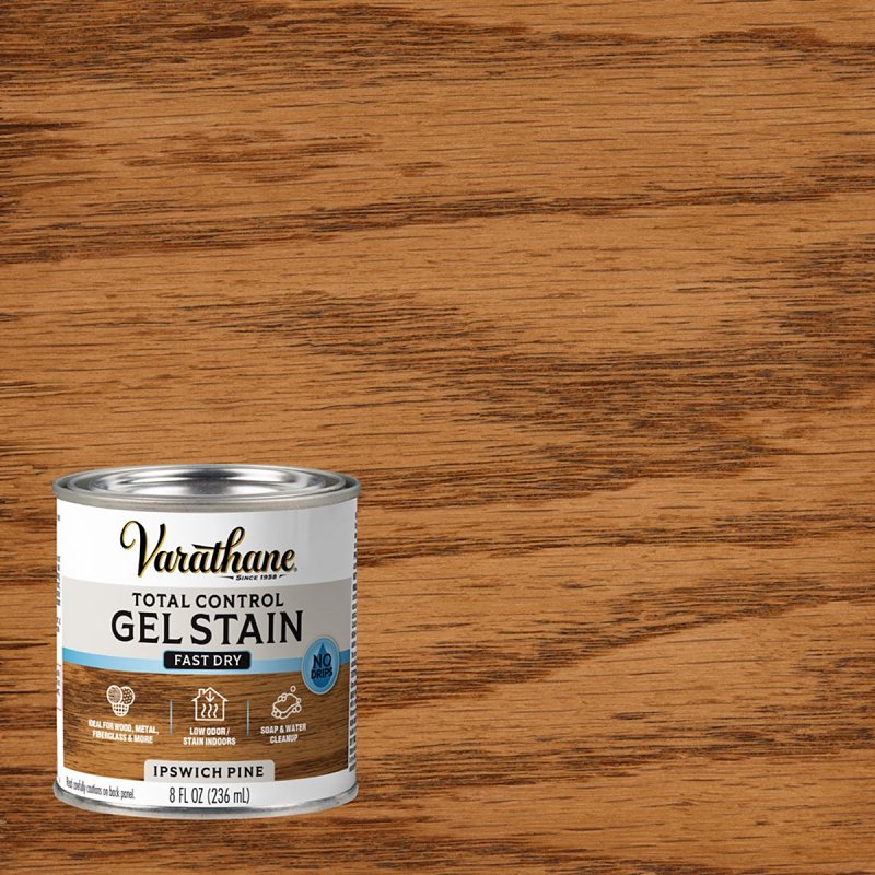 Varathane 245272 Total Control Stain, Ipswich Pine, Gel, Paste, 1/2 pt, Pack of 4
