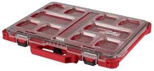 Milwaukee PACKOUT 48-22-8431 Organizer, 39 cu-in, 19.7 in L, 16.3 in W, 2-1/2 in H, 10-Compartment, Plastic, Red