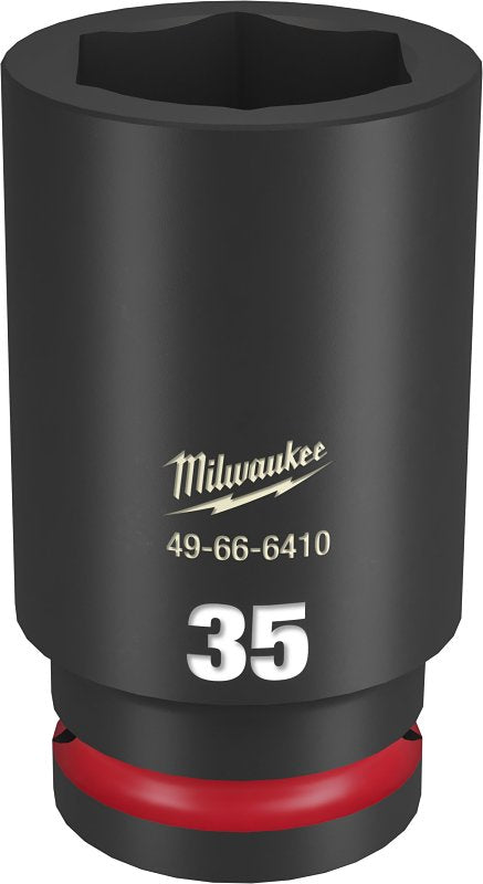 Milwaukee SHOCKWAVE Impact Duty Series 49-66-6410 Deep Impact Socket, 35 mm Socket, 3/4 in Drive, Square Drive, 6-Point