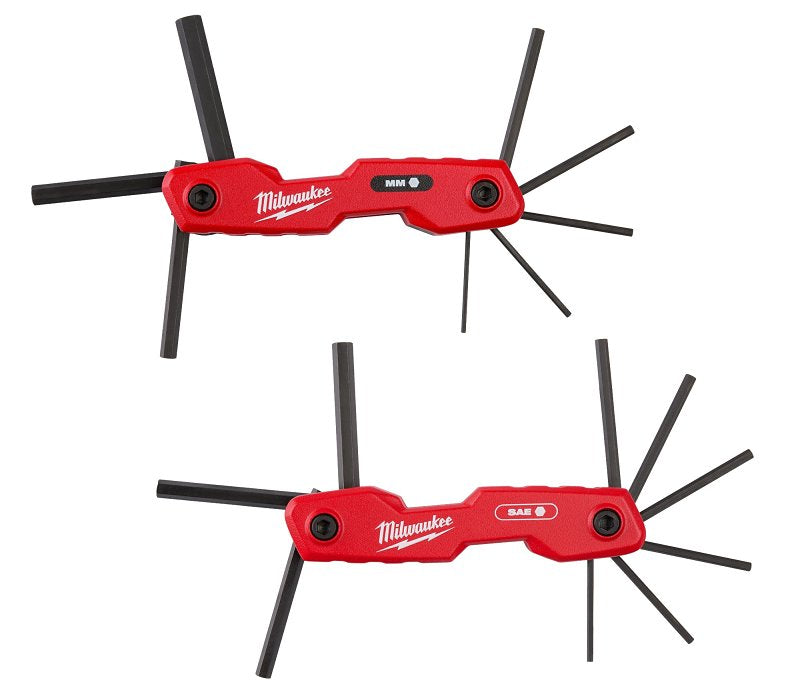 Milwaukee 48-22-2183 Hex Key Set, 17-Piece, Aluminum/Steel, Black Oxide, Black/Red
