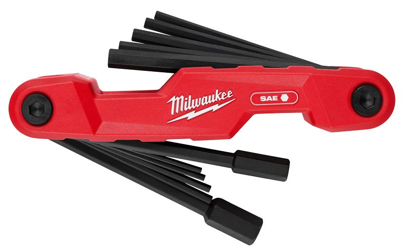 Milwaukee 48-22-2180 Hex Key Set, 11-Piece, Alloy Steel/Metal, Black Oxide, Black/Red
