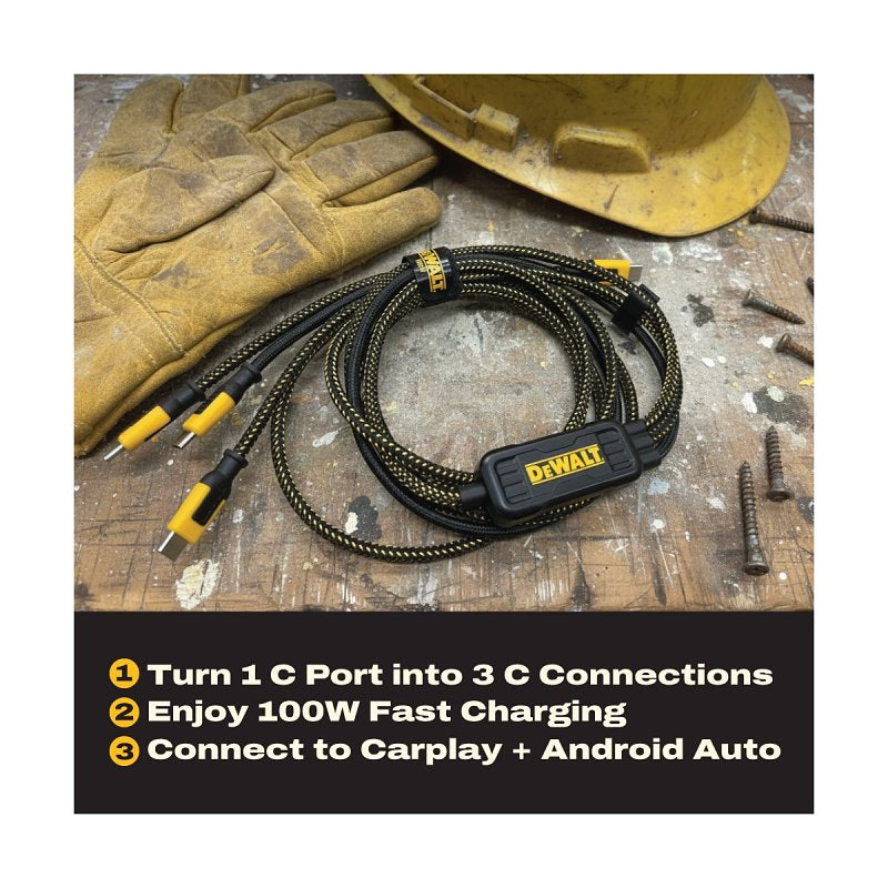 DEWALT 131 0099 DW2 Splitter Cable, Type C, Type C, 6 ft L, Pack of 2