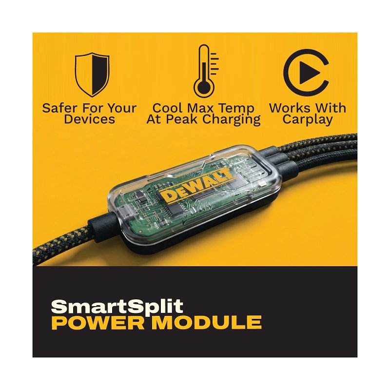 DEWALT 131 0099 DW2 Splitter Cable, Type C, Type C, 6 ft L, Pack of 2