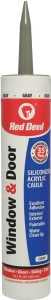 Red Devil 084650 Siliconized Acrylic Caulk, Gray, -20 to 180 deg F, 10.1 fl-oz Cartridge, Pack of 12