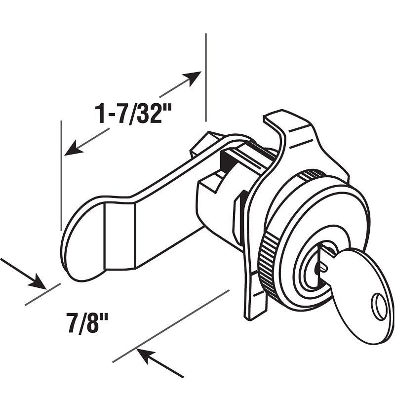 Defender Security S 4125 Mailbox Lock, 1-7/32 in W Dimensions, Tumbler Lock, Keyed Key, Steel, Nickel