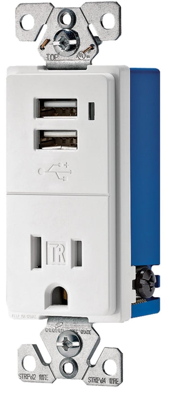 RECEPTACLE USB CHARGE WHITE