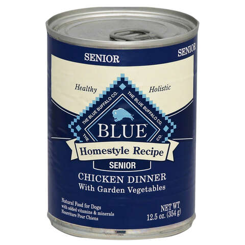 Blue Buffalo Senior Chicken Dinner Wet Dog Food 12.5 oz, Pack of 12
