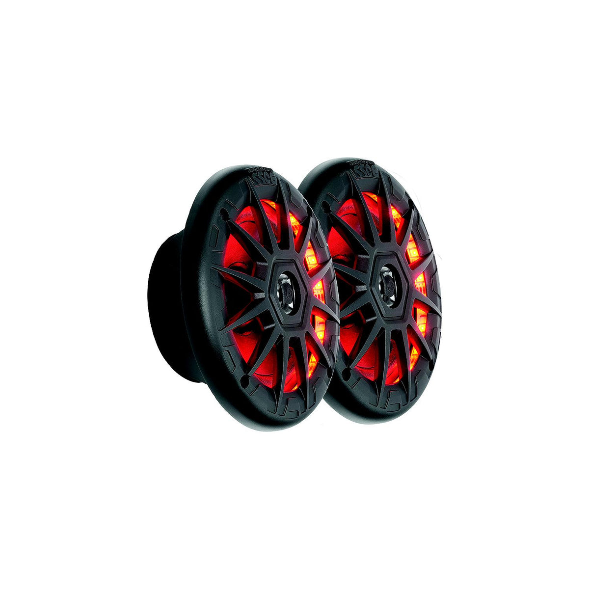 BOSS MRGB55B 5-1/4″ 2 Way Weatherproof LED Marine Full Range Speakers, Black, 1 pr.