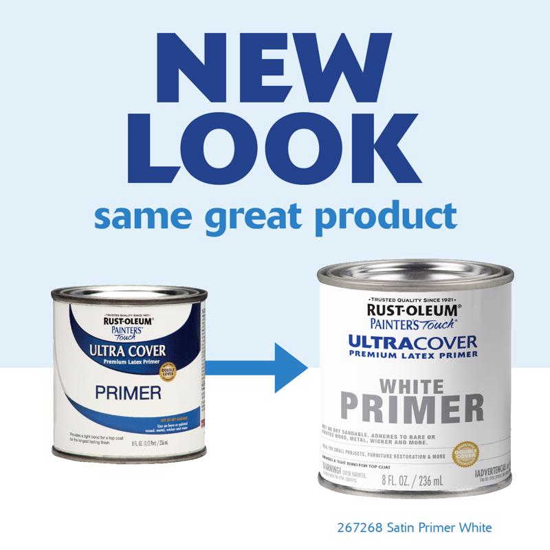 Rust-Oleum Ultra Cover Flat White Paint Exterior and Interior 0.5 oz, Pack of 6