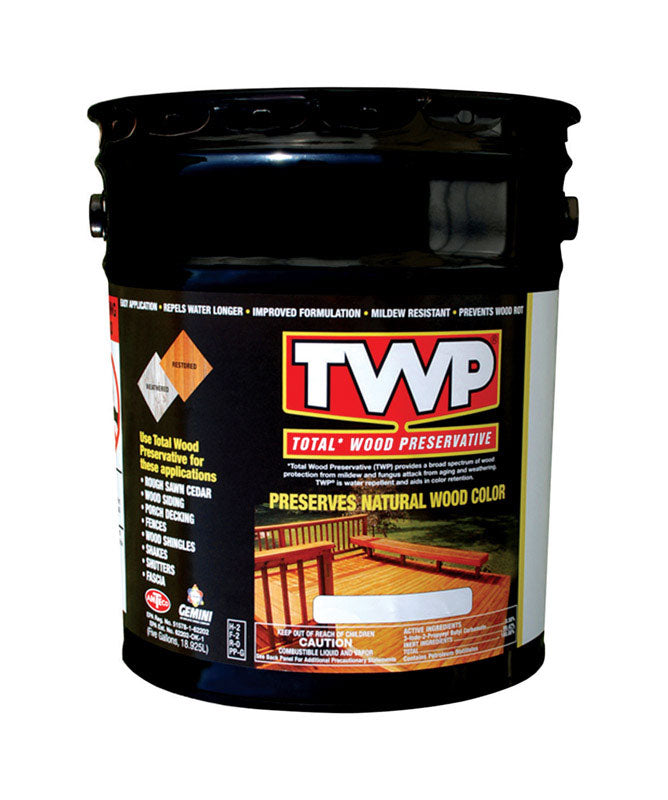 TWP 100 Series TWP-100-5 Wood Preservative, Clear, Liquid, 5 gal, Can
