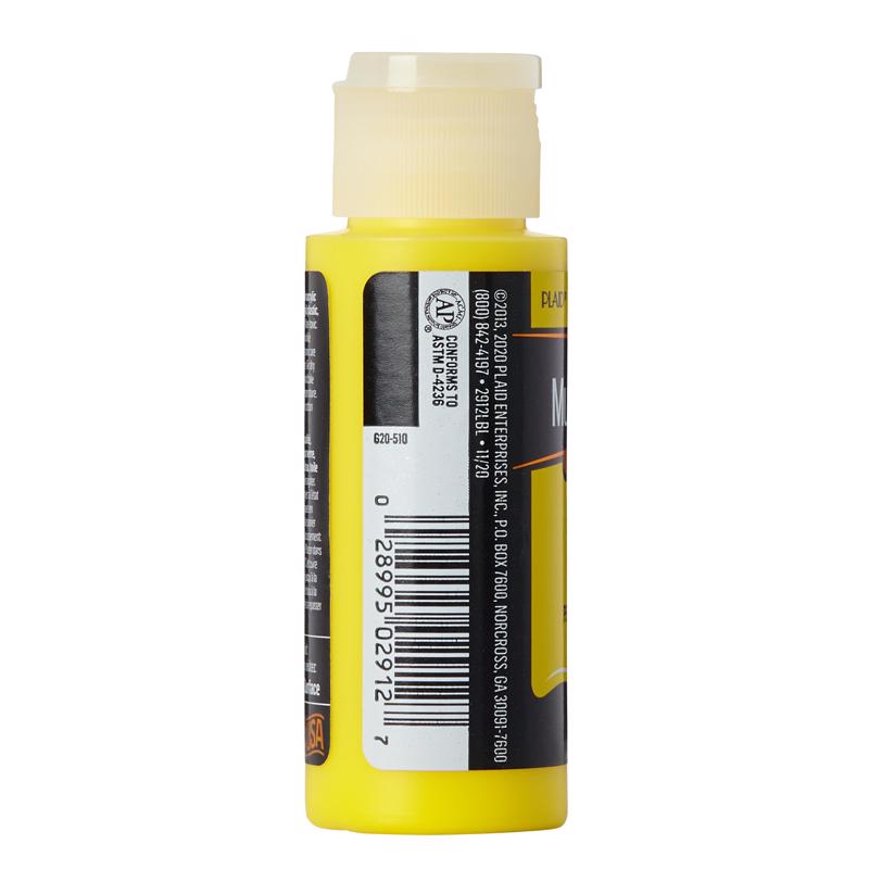 Plaid FolkArt Satin Daffodil Yellow Hobby Paint 2 oz, Pack of 3