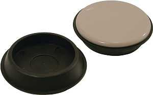 Shepherd Hardware 9222 Furniture Cup, Round, 2-3/4 in Dimensions, Polyethylene, Black, 4/PK