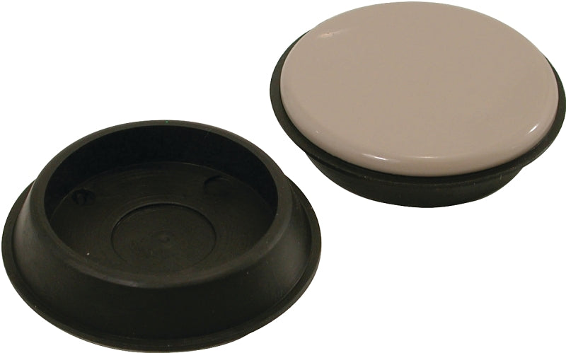 Shepherd Hardware 9222 Furniture Cup, Round, 2-3/4 in Dimensions, Polyethylene, Black, 4/PK