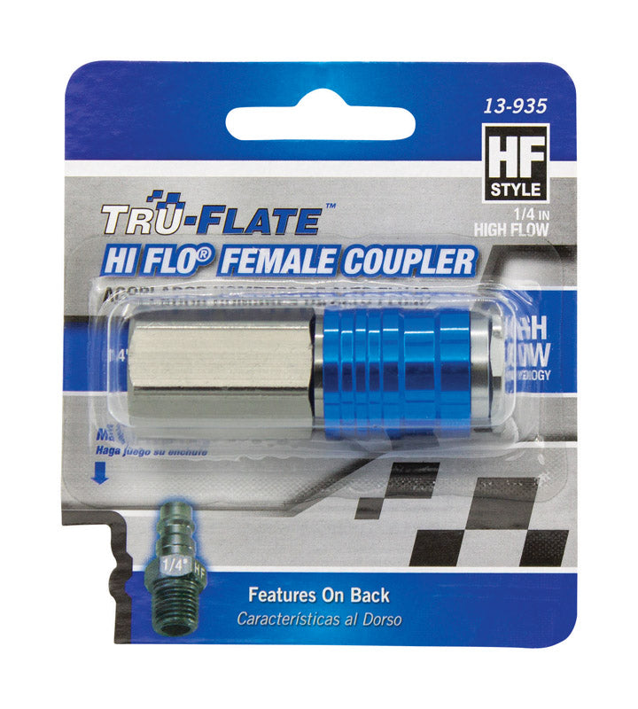 Tru-Flate HI FLO Aluminum Coupler 1/4 in. Female 1 pc