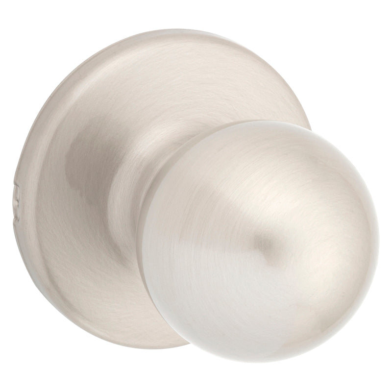 Kwikset 200P 15 6AL RCS V1 Passage Knob, Knob Handle, Zinc, Satin Nickel, 2-3/8 to 2-3/4 in Backset, 2-1/4 in Strike
