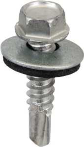 Acorn SW-MM121G250 Screw, #12 Thread, Hex Drive, Self-Tapping Point, Galvanized Steel, 250/BAG