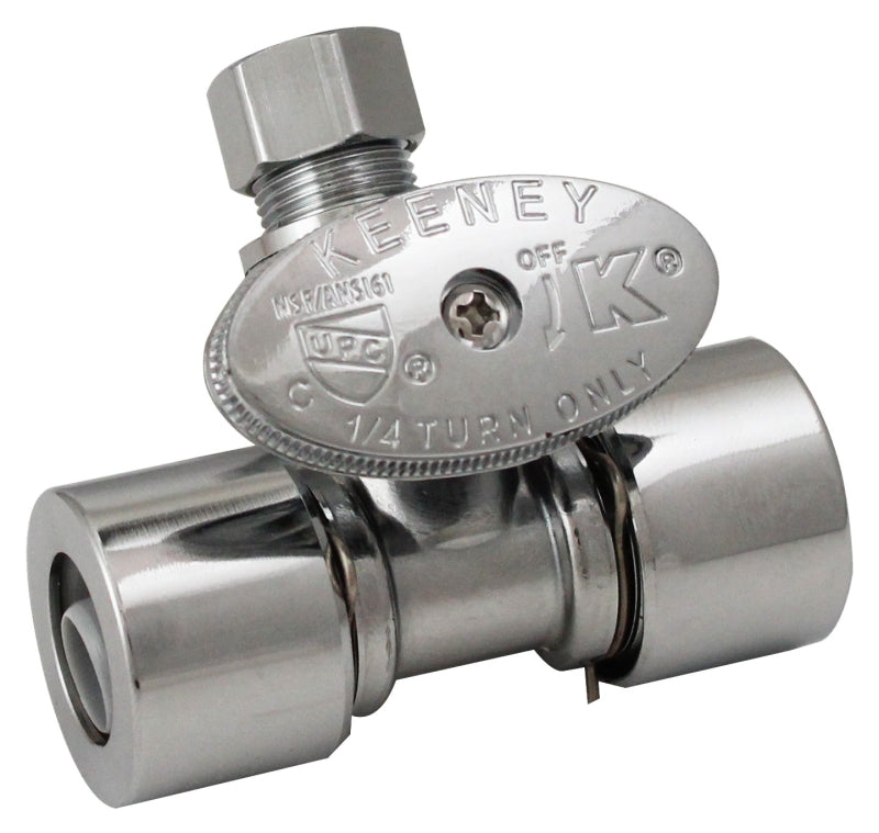 Plumb Pak K2802PCPO In-Line Valve, 1/2 x 3/8 in Connection, Brass Body