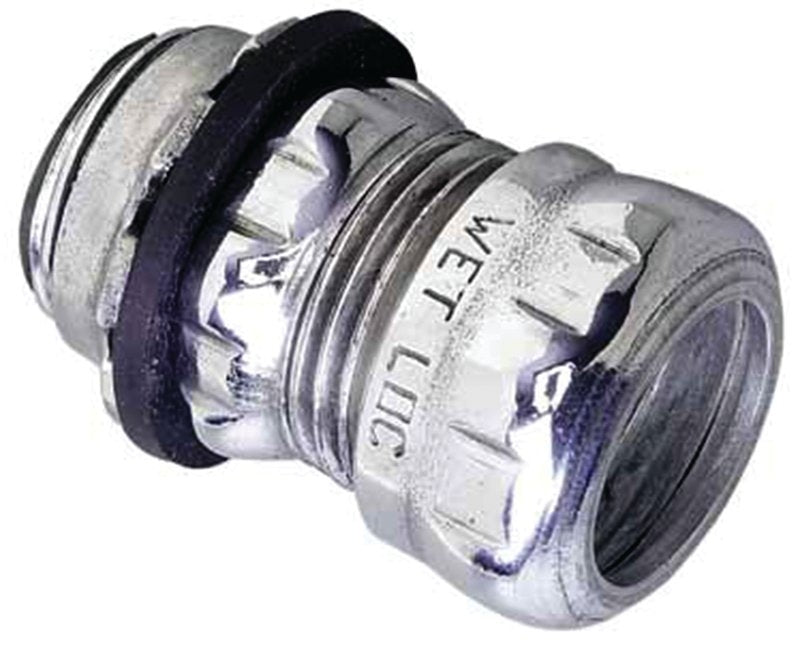 Halex 62511 EMT Raintight Connector, 1 in Compression, Steel, Each, Pack of 5