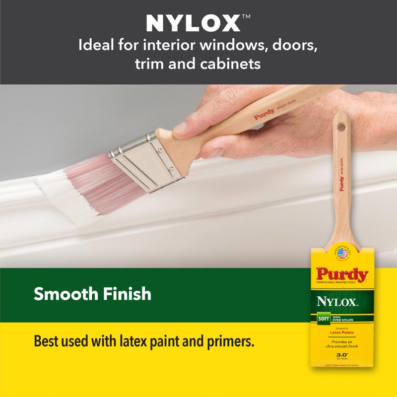 Purdy Nylox Sprig 2-1/2 in. Soft Flat Trim Paint Brush