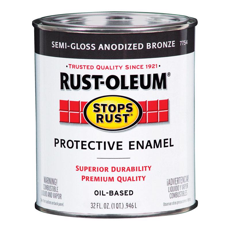 Rust-Oleum Stops Rust Indoor and Outdoor Semi-Gloss Anodized Bronze Protective Enamel 1 qt