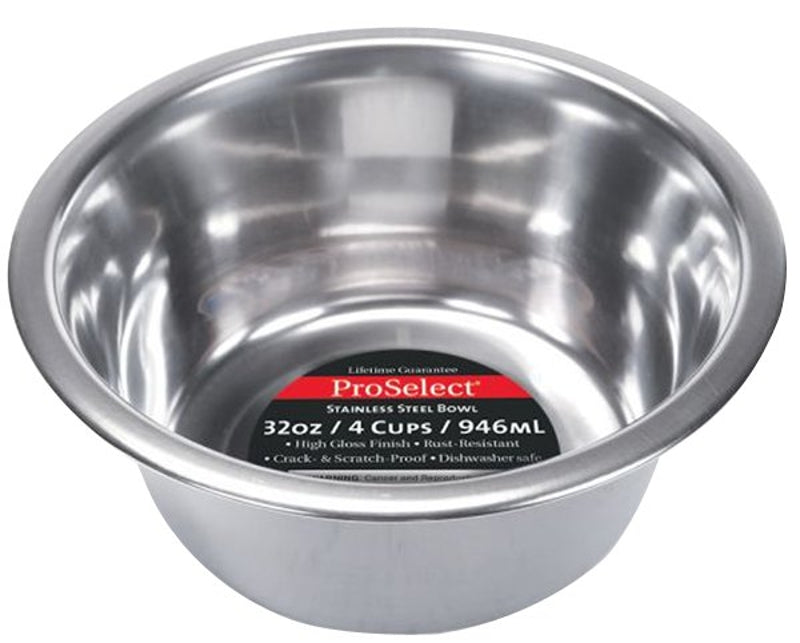 ProSelect ZW150 32/5661 Pet Feeding Dish, S, 1 qt Volume, Stainless Steel