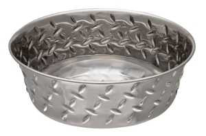 Loving Pets 7257 Pet Feeding Dish, XL, 3 qt Volume, Rubber/Stainless Steel, Silver