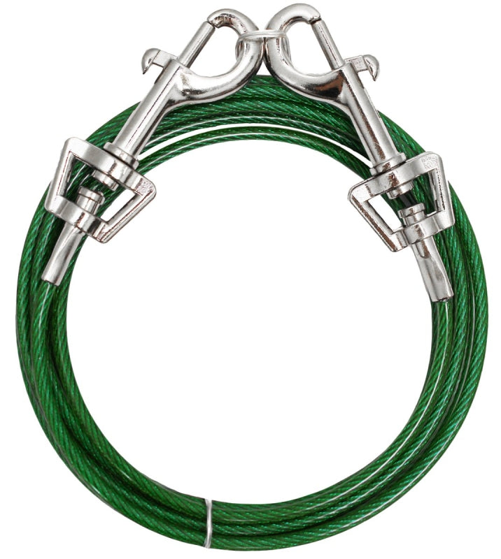 Boss Pet Q221200099 Tie-Out Belt, Swivel Snap End, 12 in L Belt/Cable, For: Small Dogs Up to 10 lb