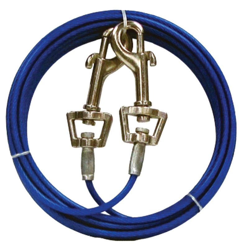 PDQ Q233000099 Pet Tie-Out Belt with Twin Swivel Snap, 30 ft