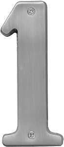 Hy-Ko BR-51SN, Prestige Series BR-51SN/1 House Number, Character: 1, 5 in H Character, Solid Brass, Pack of 3