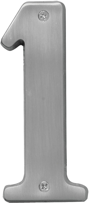 Hy-Ko BR-51SN, Prestige Series BR-51SN/1 House Number, Character: 1, 5 in H Character, Solid Brass, Pack of 3
