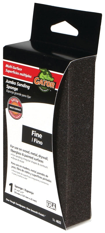 Gator 4633 Sanding Sponge, 5 in L, 3 in W, Fine, Aluminum Oxide Abrasive