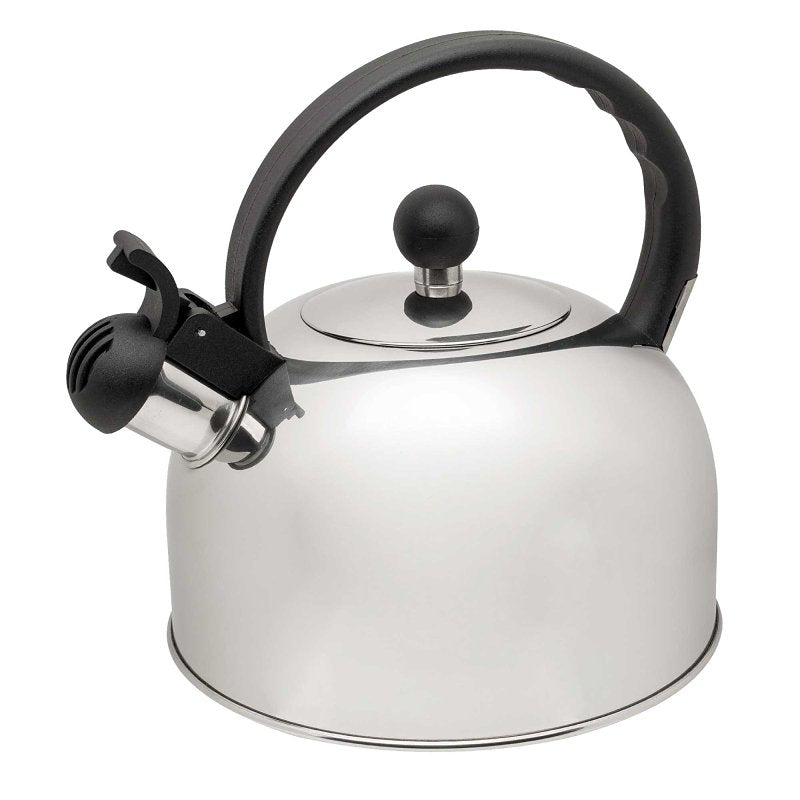 Primula Simon Series TTK-6520 Stovetop Whistling Tea Kettle, 2 qt Capacity, Ergonomic Handle, Stainless Steel, Polished