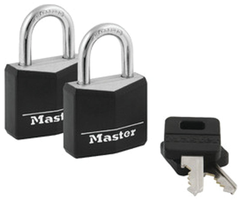 Master Lock 131T Padlock, Keyed Alike Key, 3/16 in Dia Shackle, 5/8 in H Shackle, Steel Shackle, Brass Body