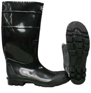 Boss 2KP2001 09 Knee Boots, Over-the-Sock, 9, Black, PVC, Plain Toe