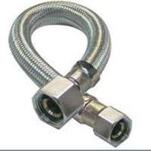 Plumb Pak EZ Series PP23803-5 Sink Supply Tube, 20 in L, 3/8 in Inlet, Compression Inlet, 1/2 in Outlet