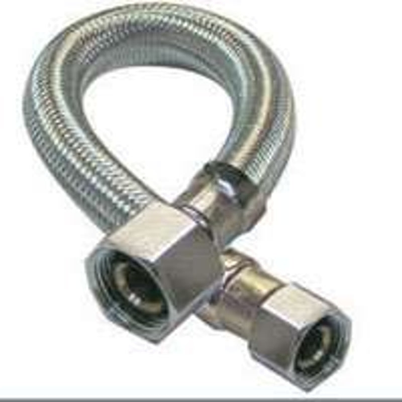 Plumb Pak EZ Series PP23803-5 Sink Supply Tube, 20 in L, 3/8 in Inlet, Compression Inlet, 1/2 in Outlet